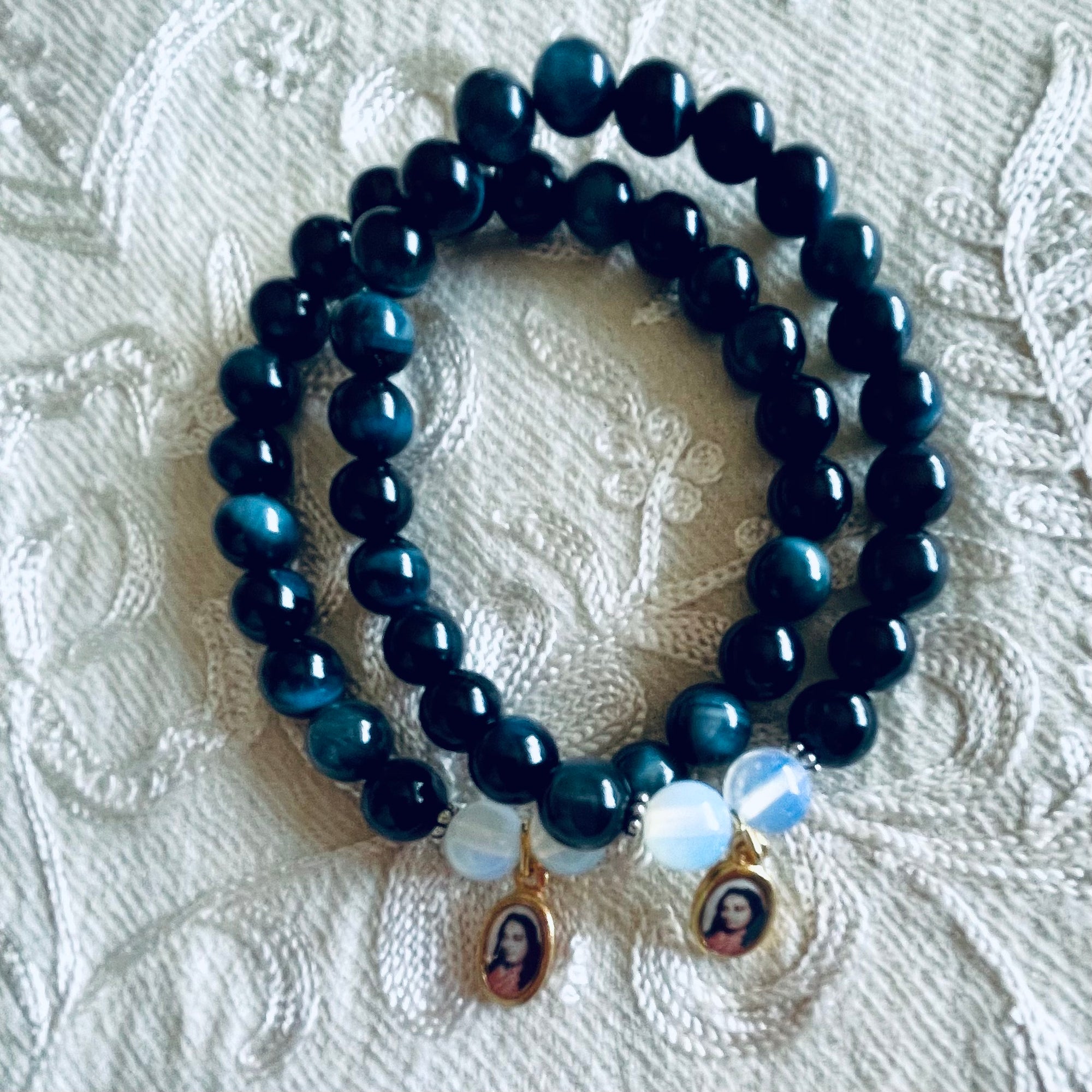 Blue Tiger's Eye Guru Charm Bracelet Blue Tiger's Eye Guru Charm Bracelet