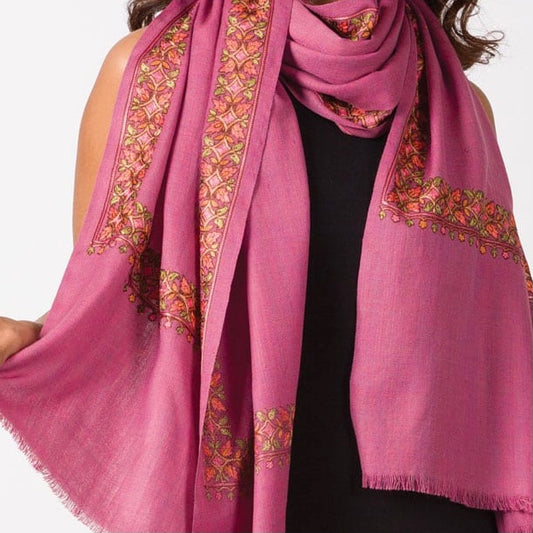 Ava Embroidered Wool Shawl
