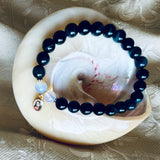 Image Title Blue Tiger's Eye Guru Charm Bracelet