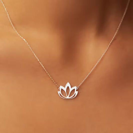 Stainless Steel Lotus Pendant Necklace — Sacred Symbol of Awakening