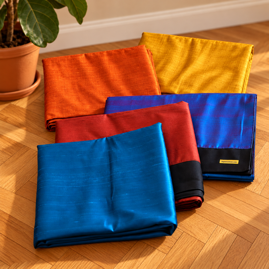Silk & Wool Meditation Chair Blanket – Dhyanam Supreme Swan