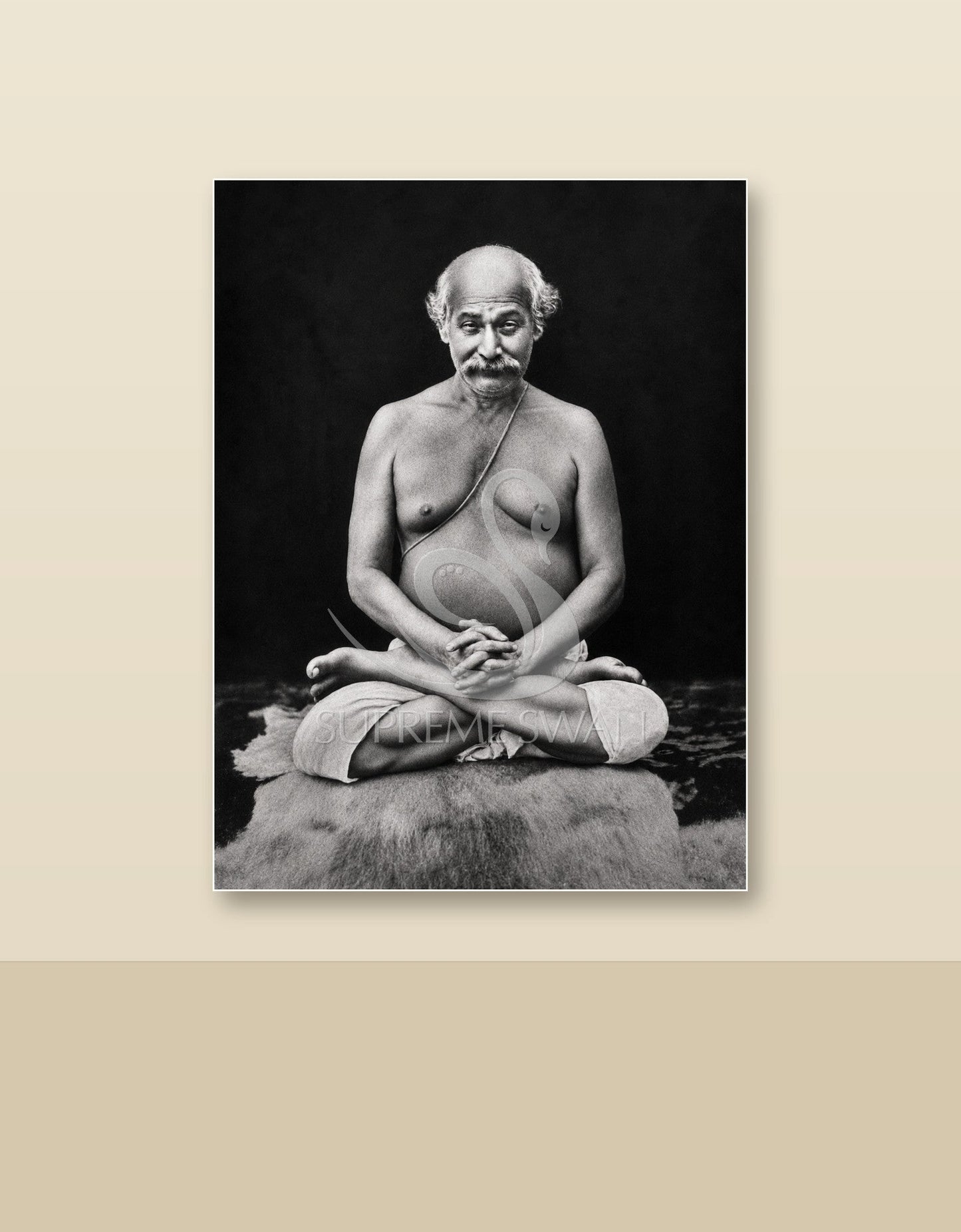 Lahiri Mahasaya canvas shown on a wall