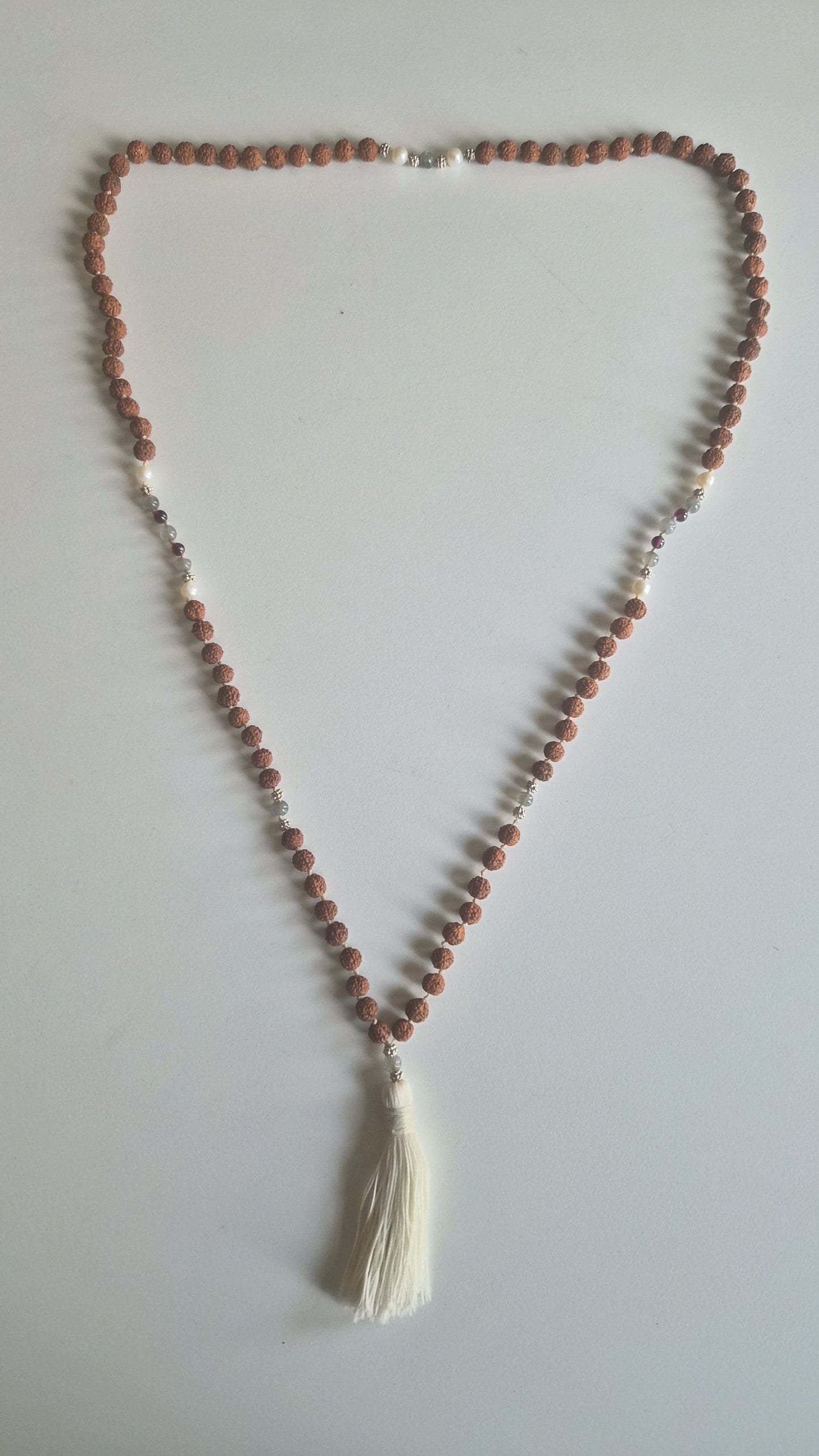 Rudraksha Mala with Silk Tassel Supreme Swan