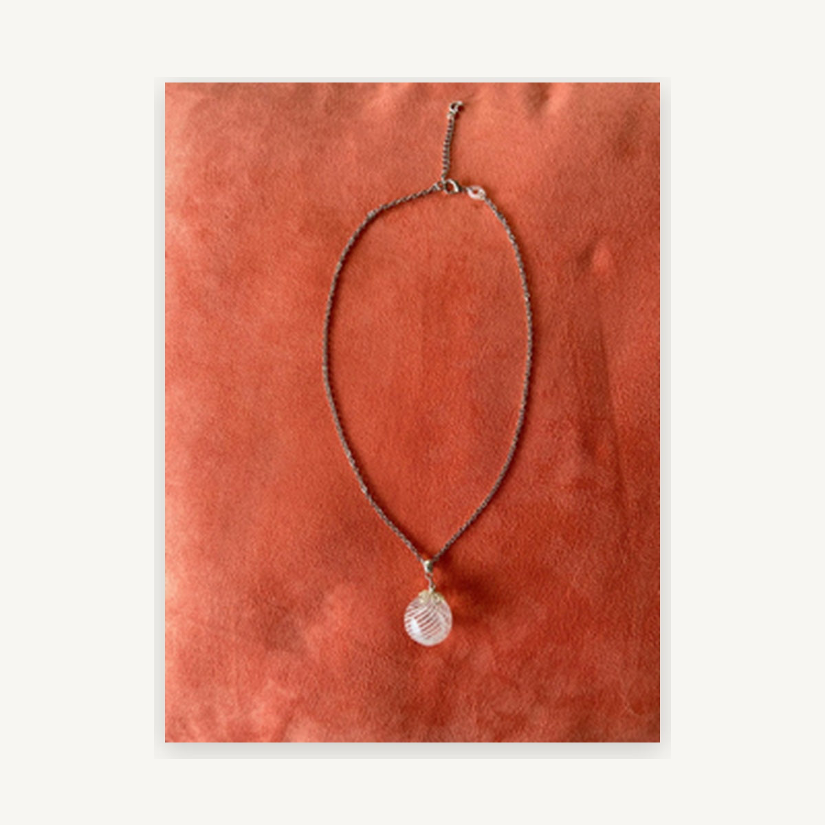 Cristina Vegro original Venetian glass aura pendant photo — silver design 3