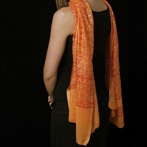 Indian Om Scarf - Orange