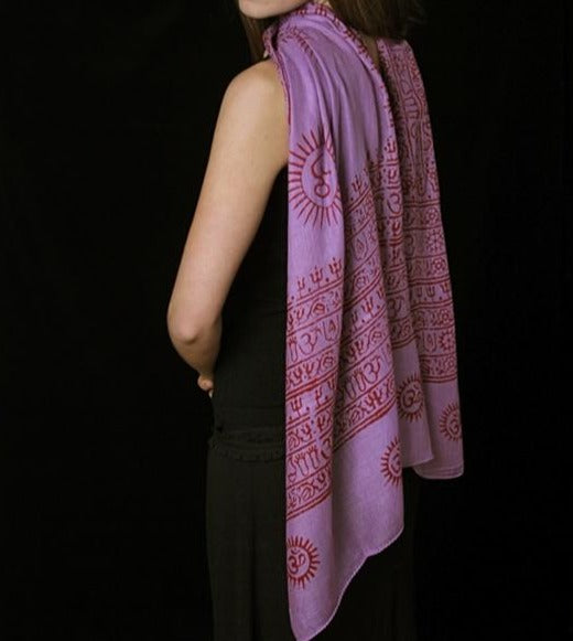 Indian Om Scarf - Purple
