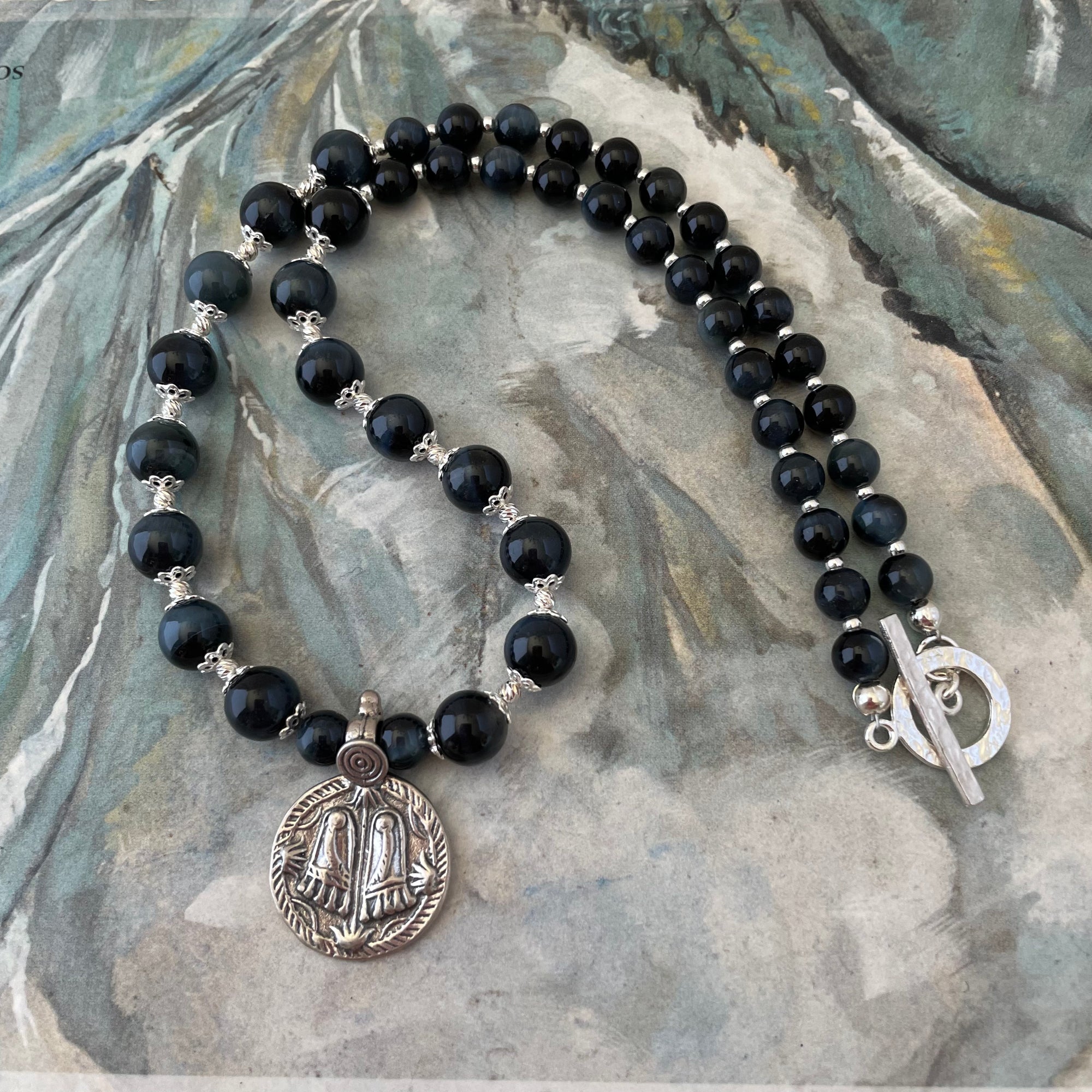 Charanam Blue Tiger’s Eye Necklace Charanam Blue Tiger’s Eye Necklace