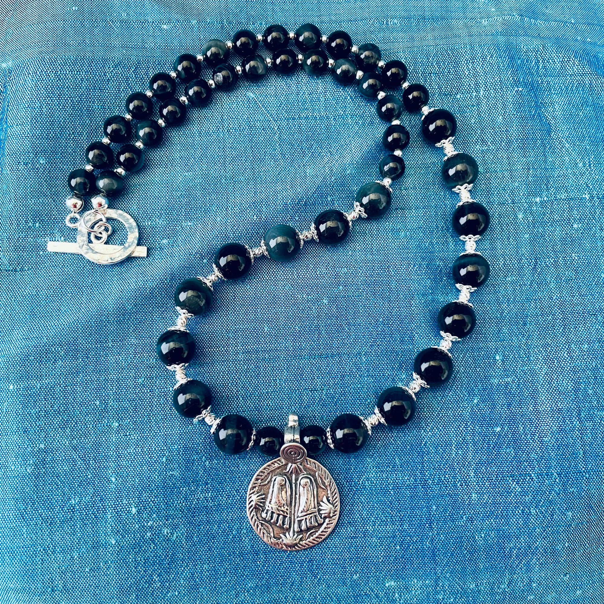 Charanam Blue Tiger’s Eye Necklace Charanam Blue Tiger’s Eye Necklace