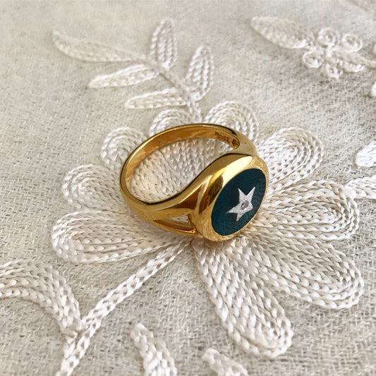 Spiritual Eye Gold Ring Supreme Swan