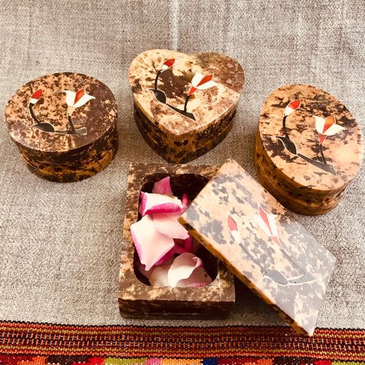 Indian Soapstone Keepsake Boxes