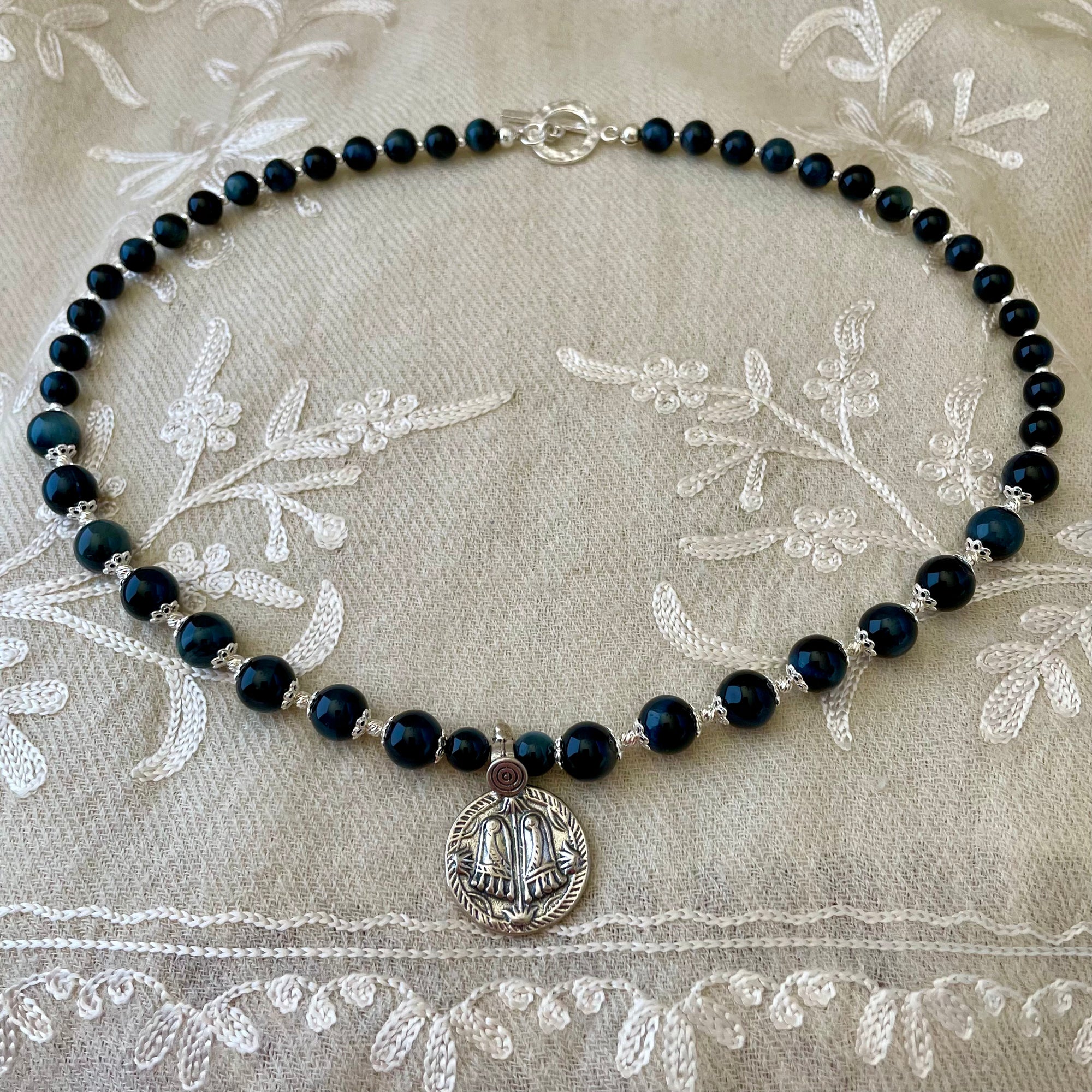 Charanam Blue Tiger’s Eye Necklace Charanam Blue Tiger’s Eye Necklace
