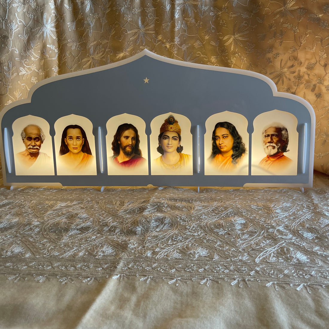 A devotional home altar and seat for daily meditation