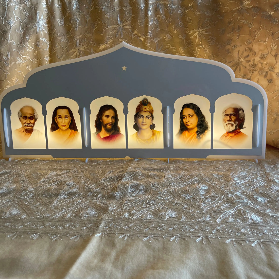 A devotional home altar and seat for daily meditation