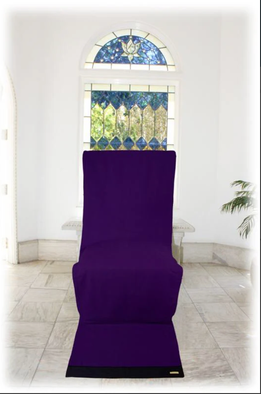 Dhyanam Silk and Wool Meditation Chair Blanket in temple meditation room