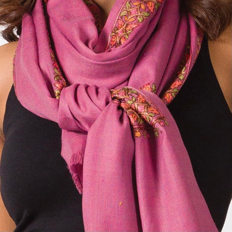 Ava Embroidered Wool Shawl