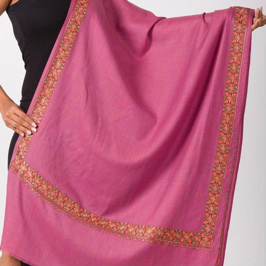 Ava Embroidered Wool Shawl