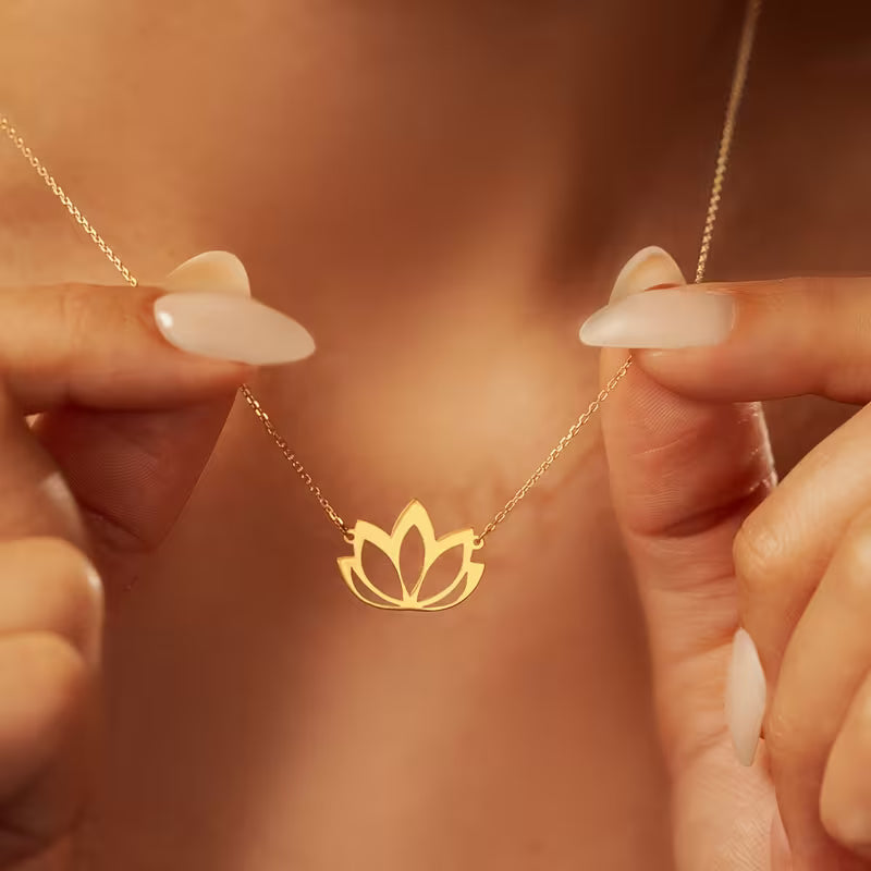 Stainless Steel Lotus Pendant Necklace — Sacred Symbol of Awakening