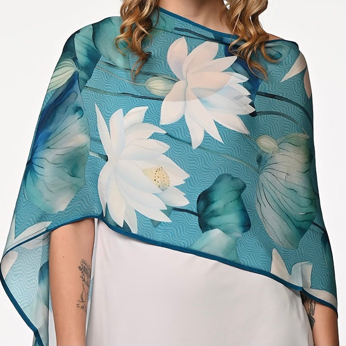 Kamal White Lotus Scarf