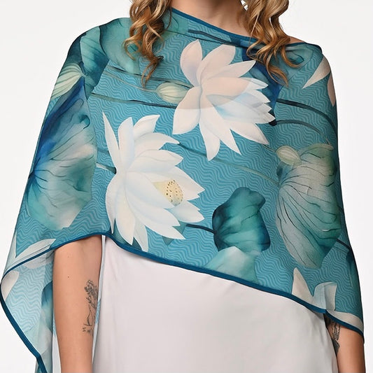 Kamal White Lotus Scarf