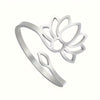 Adjustable Stainless Steel Lotus Ring — Sacred Bloom, Minimalist Design