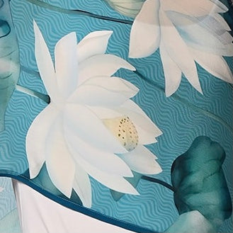 Kamal White Lotus Scarf