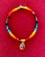 Chakra & Gold Glass Beaded 6.25 inch / 16.25 cm Stretch Bracelet with Sri Paramahansa Yogananda Charm