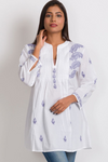 Lavendar & White Embroidered Tunic