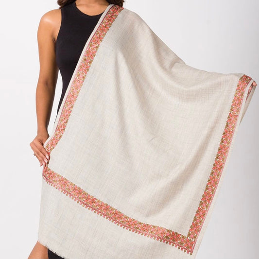 Devi Embroidered Wool Shawl