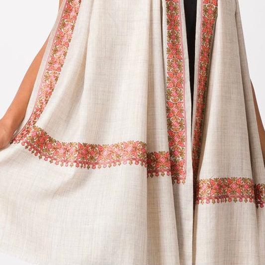 Devi Embroidered Wool Shawl