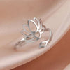 Adjustable Stainless Steel Lotus Ring — Sacred Bloom, Minimalist Design