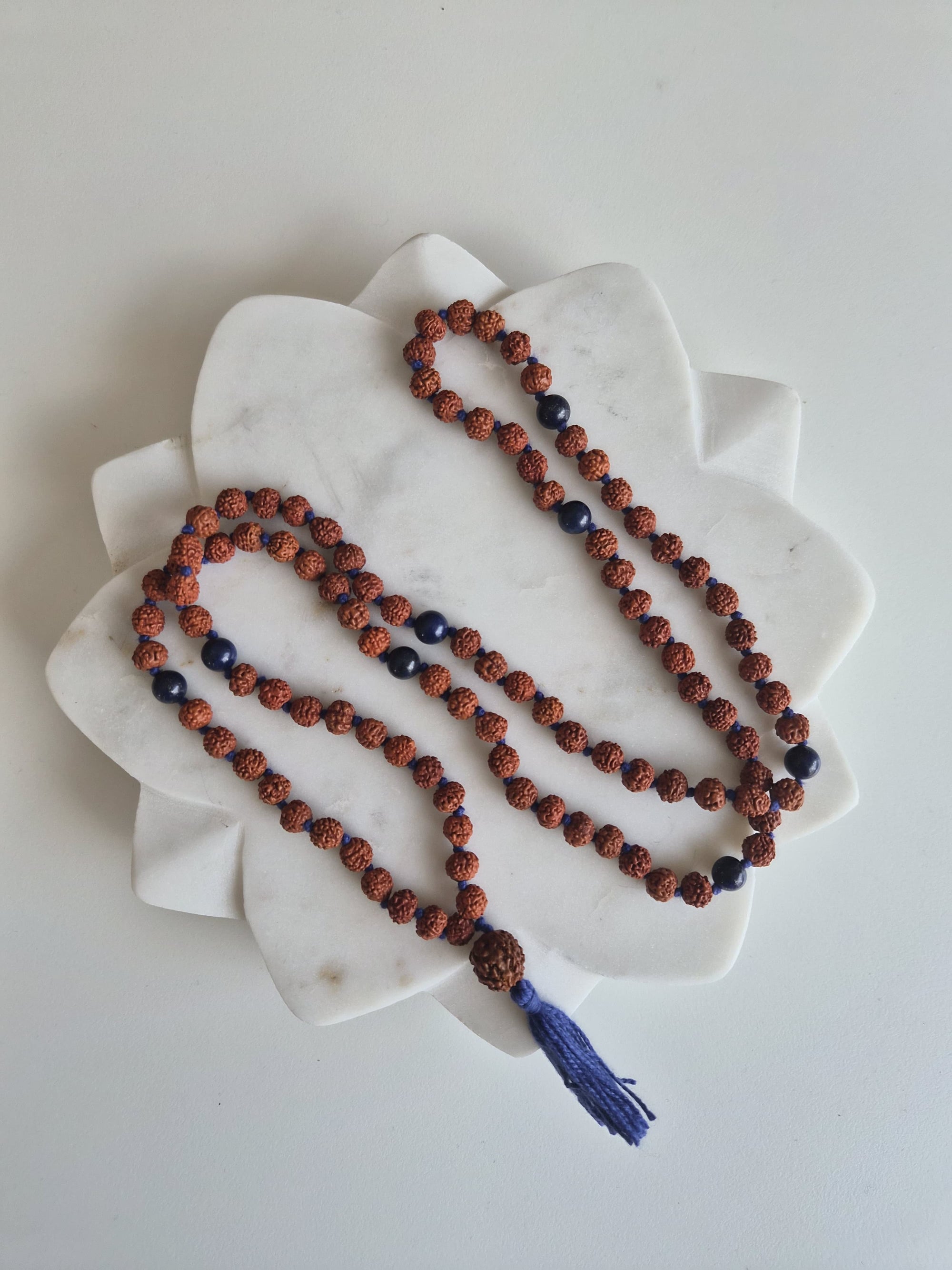 Shanti 108 Kriya Mala Rudraksha & Lapis