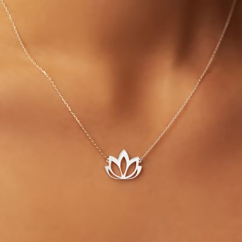 Stainless Steel Lotus Pendant Necklace — Sacred Symbol of Awakening