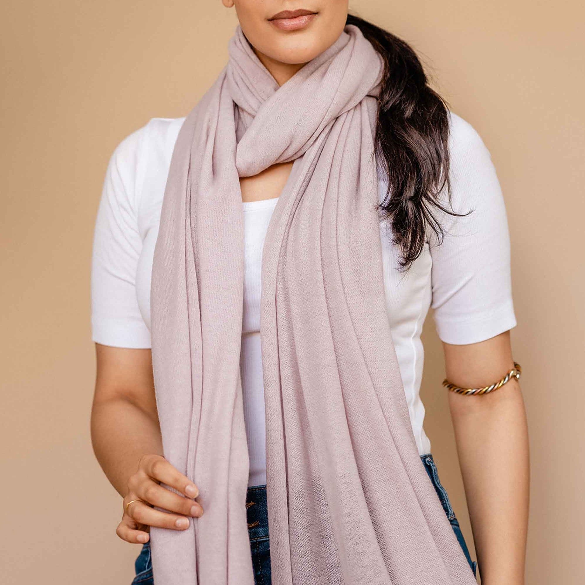 Embrace Lovable Lavender Purple Knitted Lambswool Shawl Wrap - Best Meditation Wrap in USA for Embrace Journey Within
