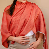Embrace Beloved Gold Red Pure Wool Shawl Wrap - Best Meditation Wraps in USA for Embrace Journey Within
