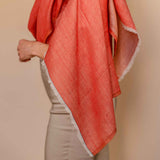 Embrace Beloved Gold Red Pure Wool Shawl Wrap - Best Meditation Wraps in USA for Embrace Journey Within