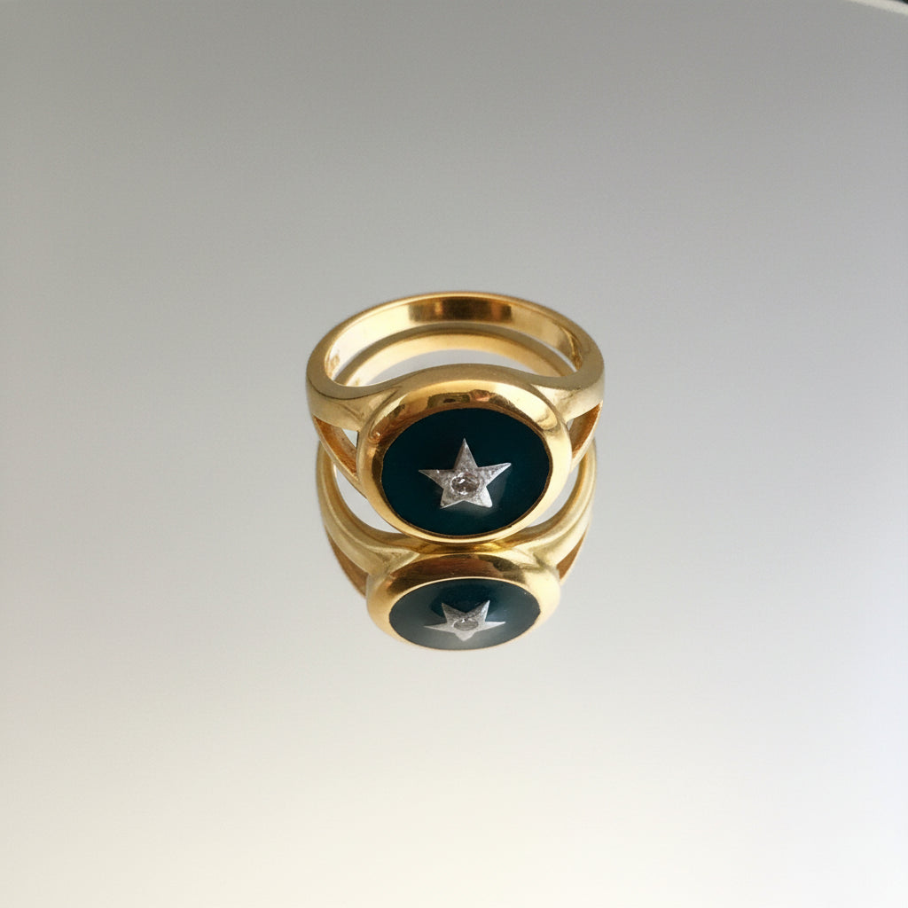 Spiritual Eye Gold Ring Supreme Swan