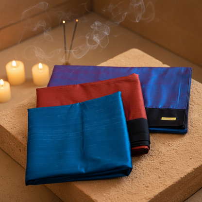 Silk & Wool Meditation Chair Blanket – Dhyanam Supreme Swan