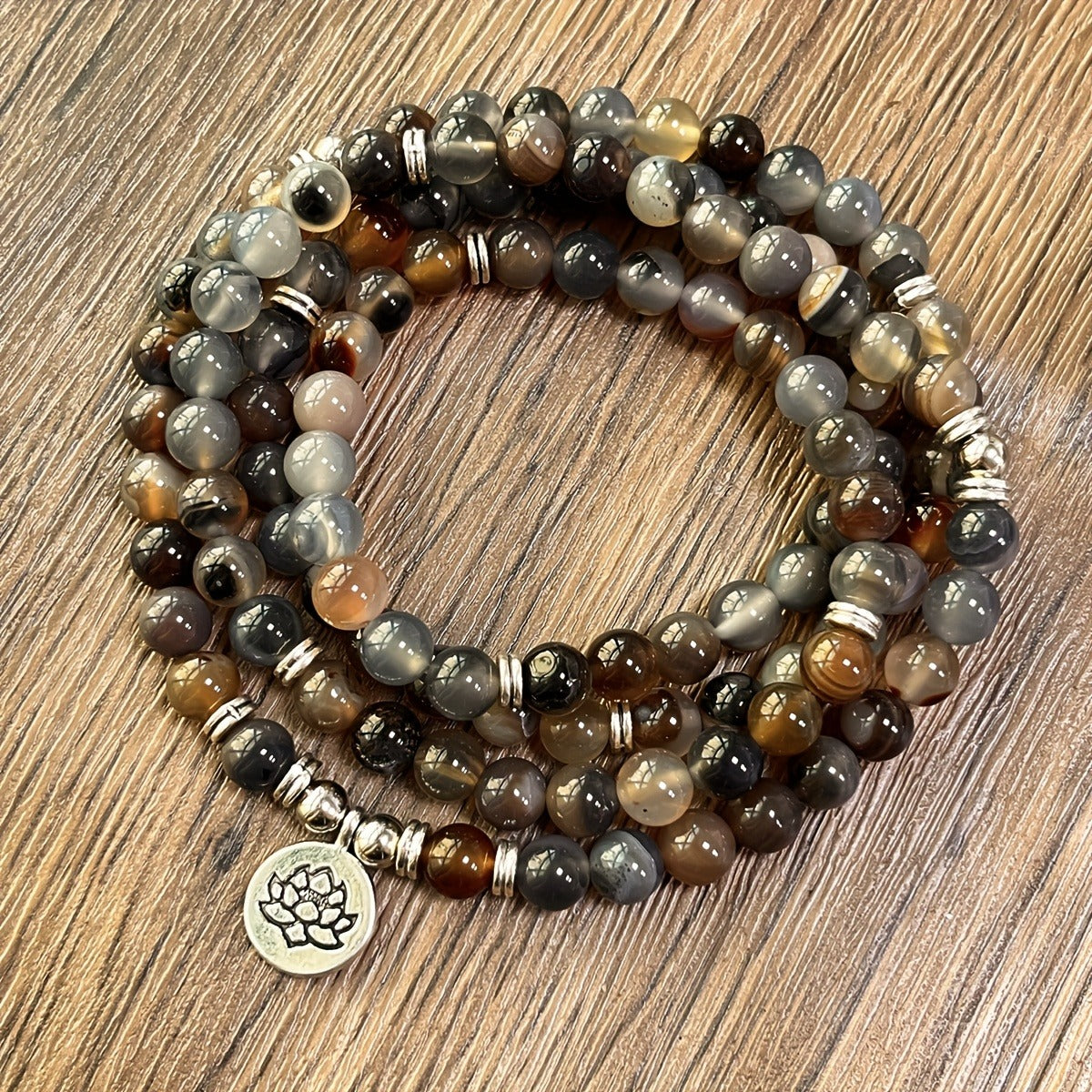 Sthira Striped Agate Mala