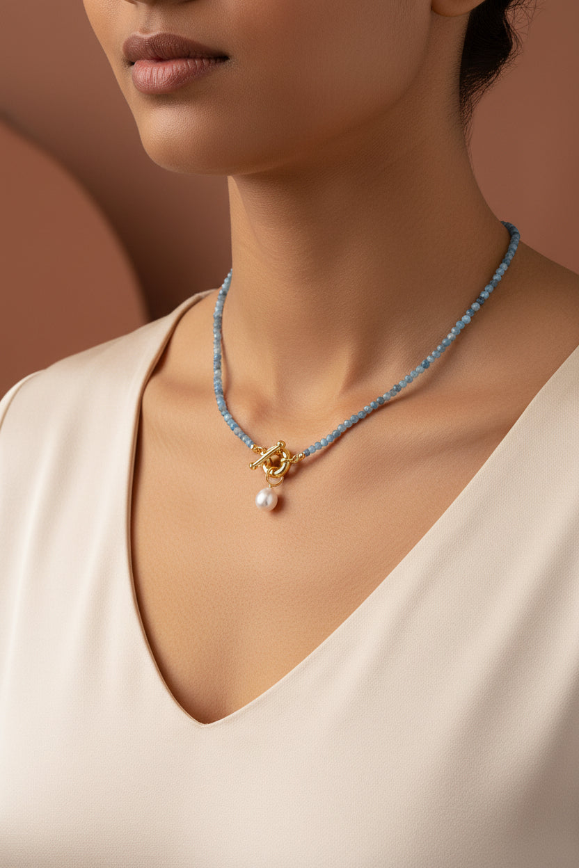 Gayatri — Blue Apatite Necklace