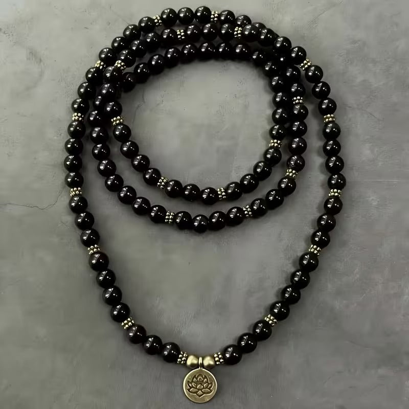 Raksha Obsidian Mala