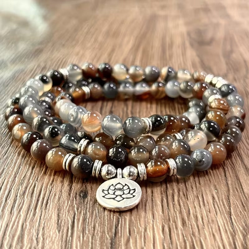 Sthira Striped Agate Mala