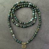 Aranya Moss Agate Mala