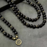 Raksha Obsidian Mala
