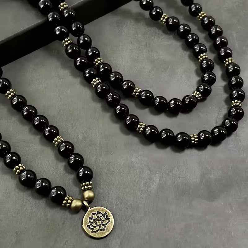 Raksha Obsidian Mala