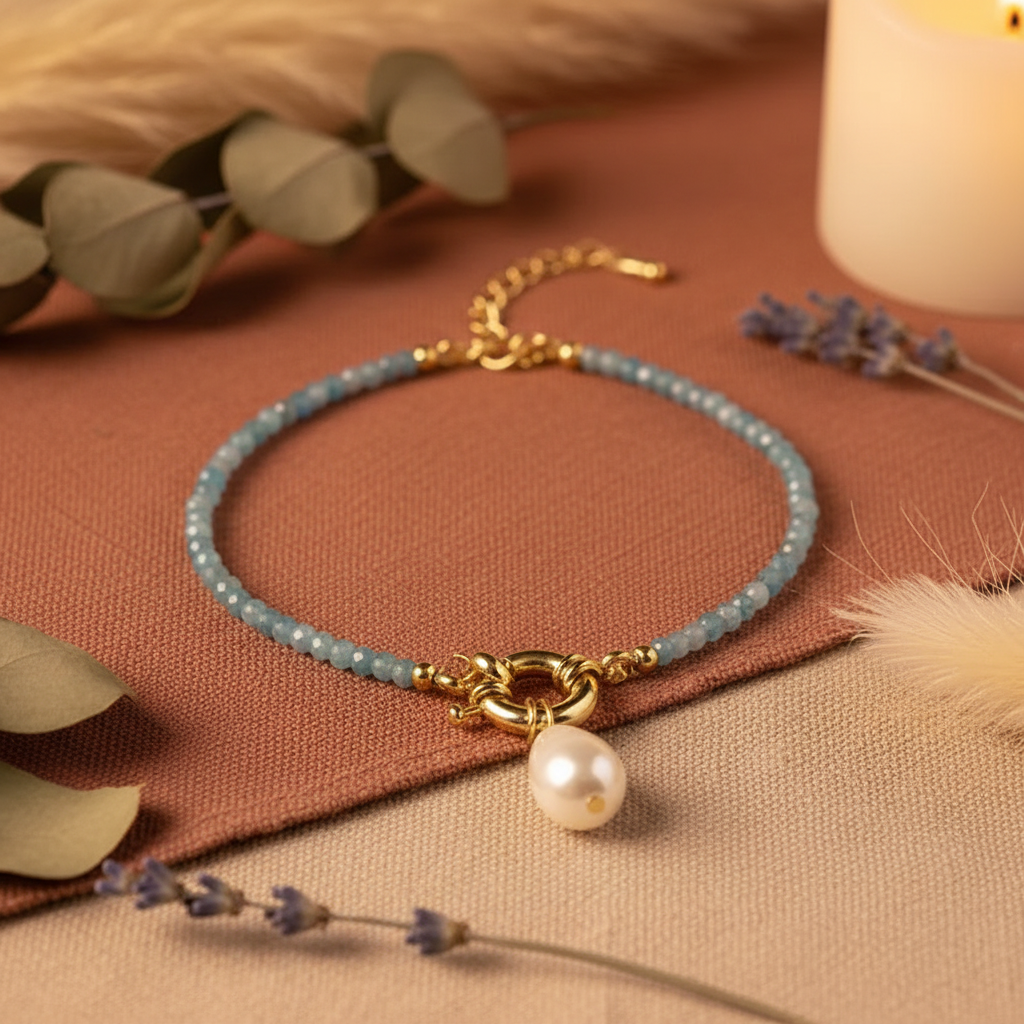 Gayatri — Blue Apatite Necklace