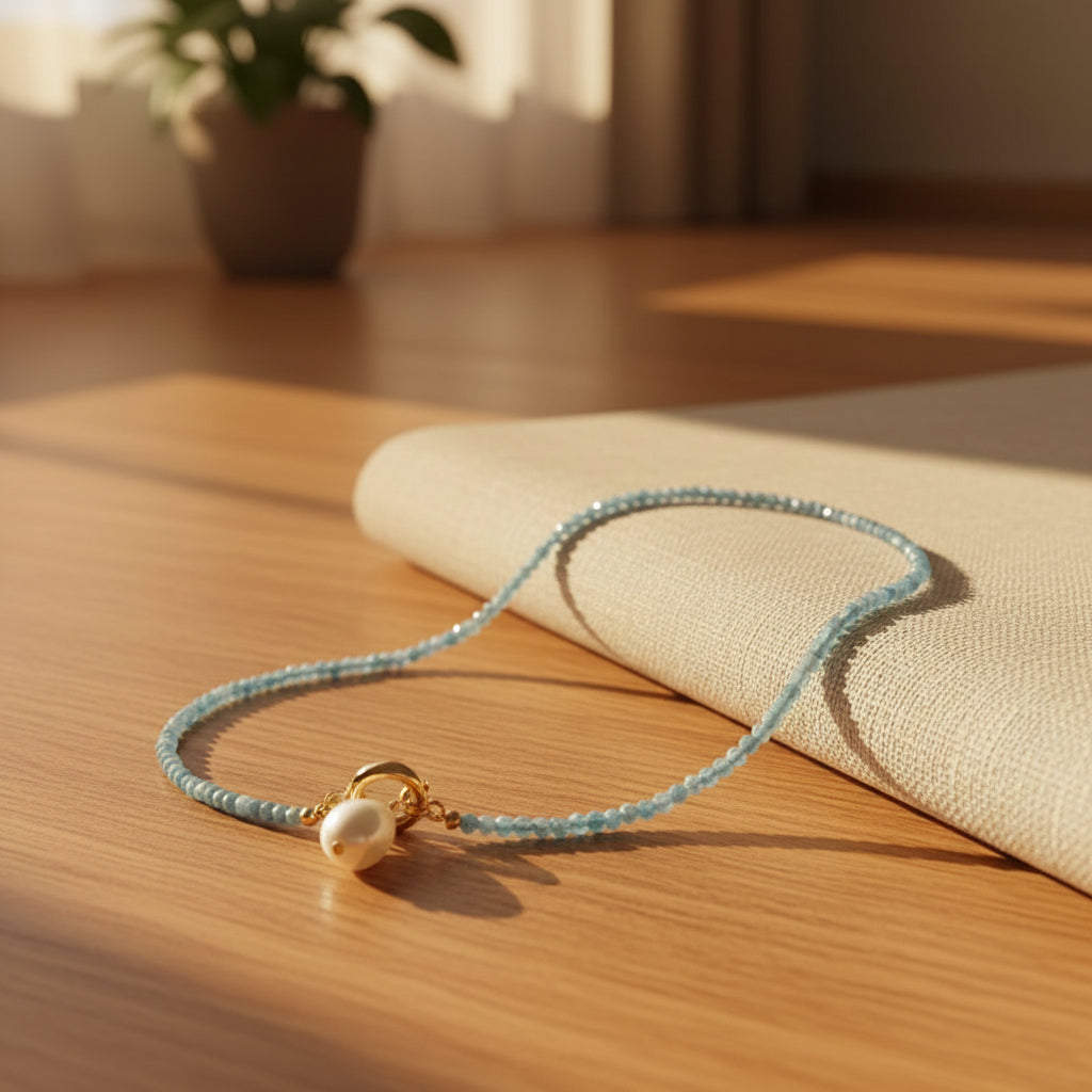 Gayatri — Blue Apatite Necklace