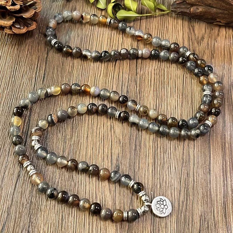 Sthira Striped Agate Mala
