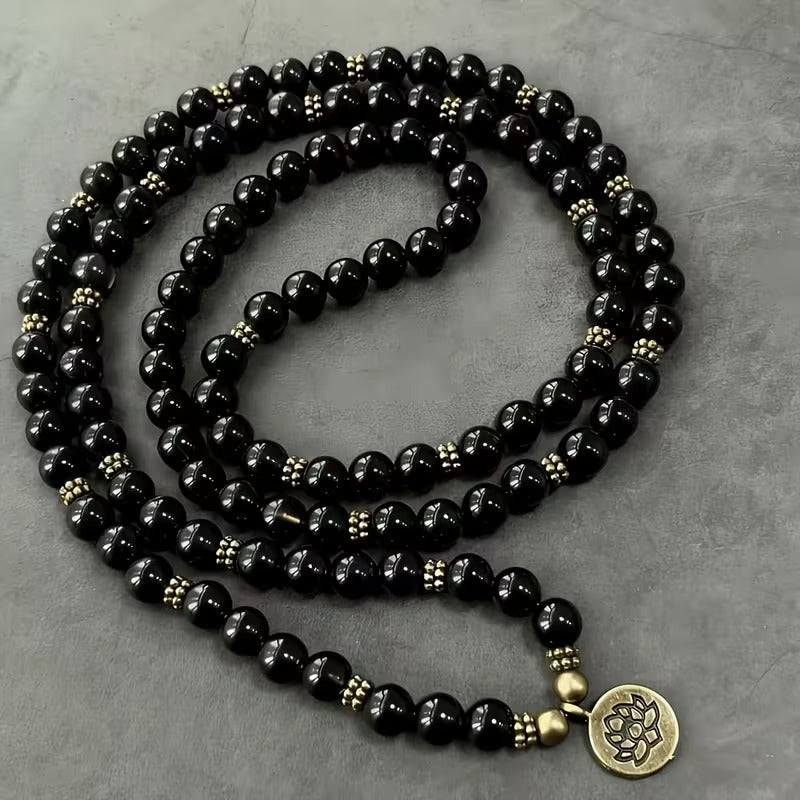Raksha Obsidian Mala
