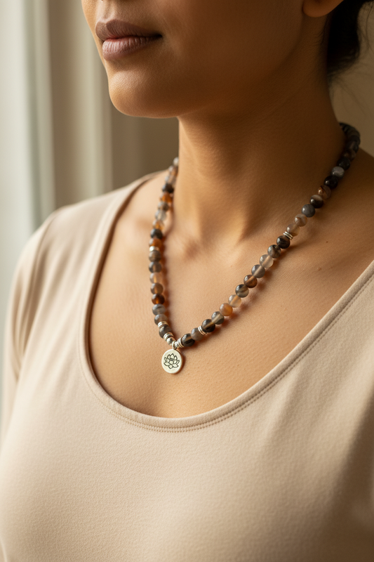 Sthira Striped Agate Mala