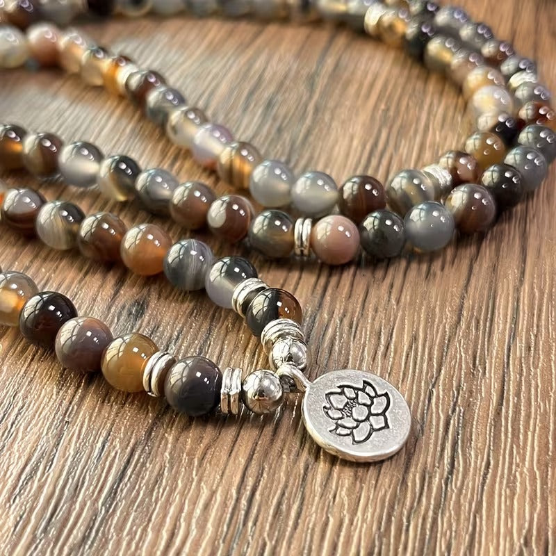 Sthira Striped Agate Mala